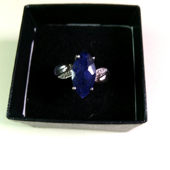 Jewelry - 14k white gold over solid sterling silver diamonds and 2.5 CTW Sapphire. Natural